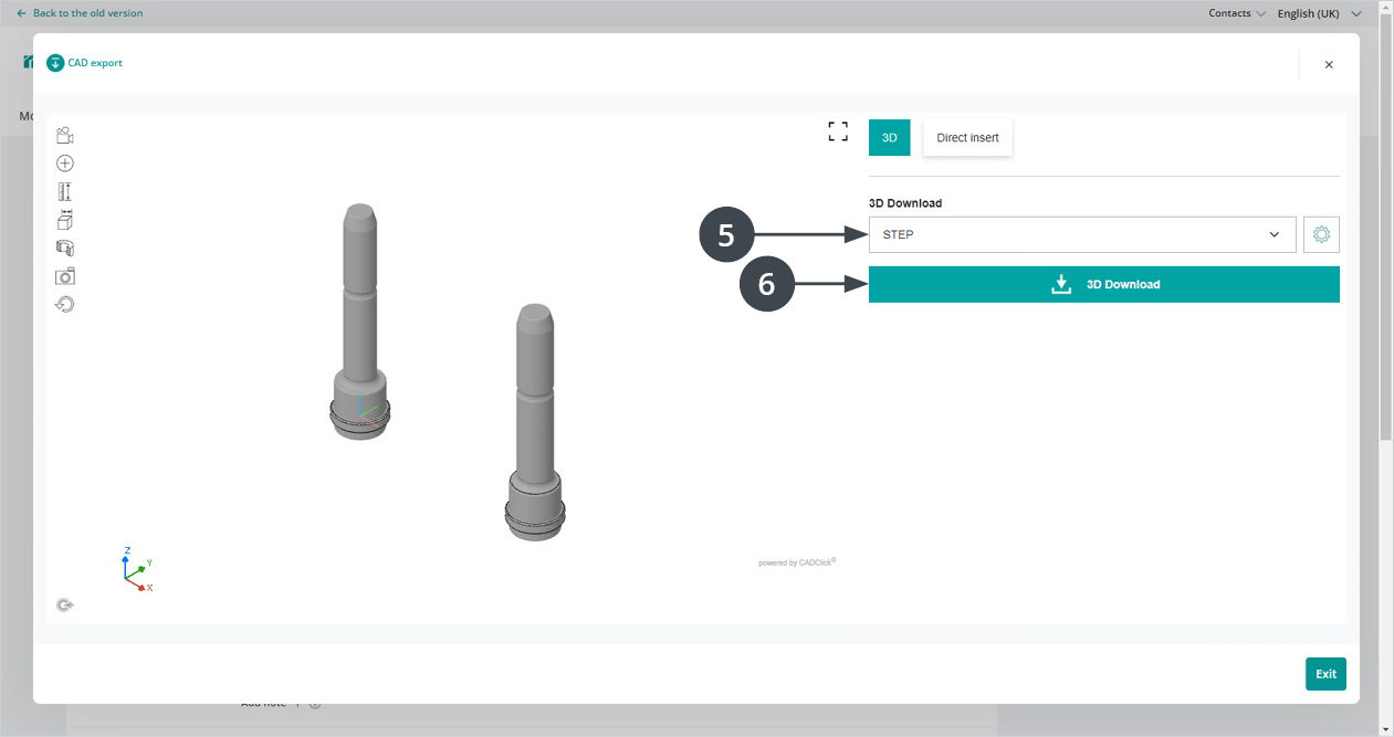 CAD Export Warenkorb 3